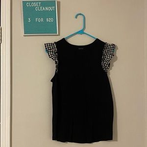 3for$20 black gingham sleeve tank